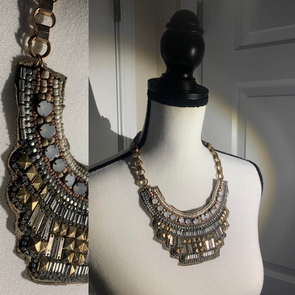 Metallic Bib Necklace 9$